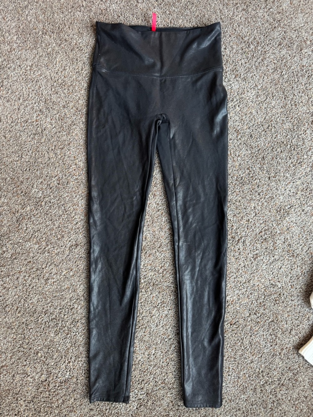 SPANX Black Leggings with Red Brand Tag